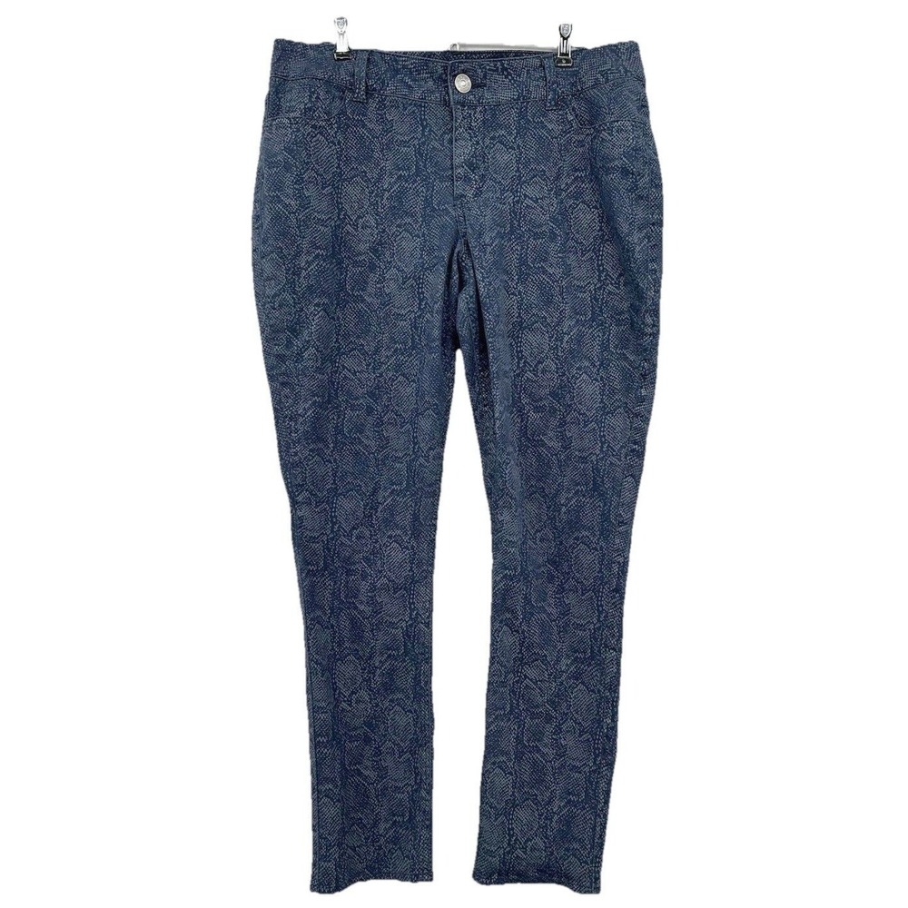 Riders By Lee Snake Skin Print Stretch Jeans Women's 16 Blue Denim‎